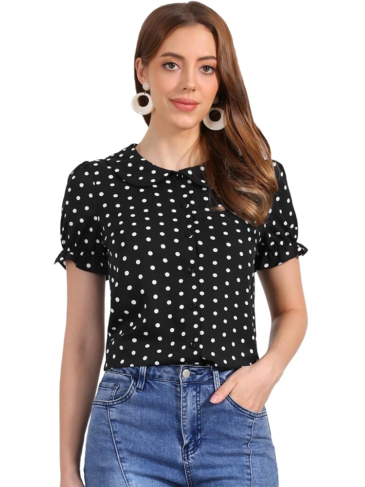 トップス STAND COLLAR HALF SLEEVE BLOUSE 83bd2078-eadf-429e-8e5d-